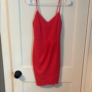 Lulu's Vibrant Red Mini Dress with Spaghetti Straps